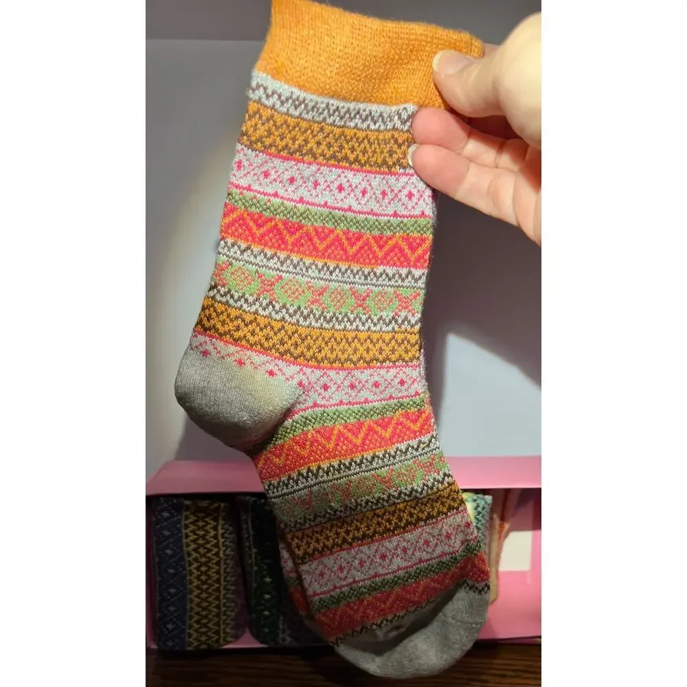 FYC SOCK 5 pack multicolored socks  18% wool, 45% cotton, 37% polyester